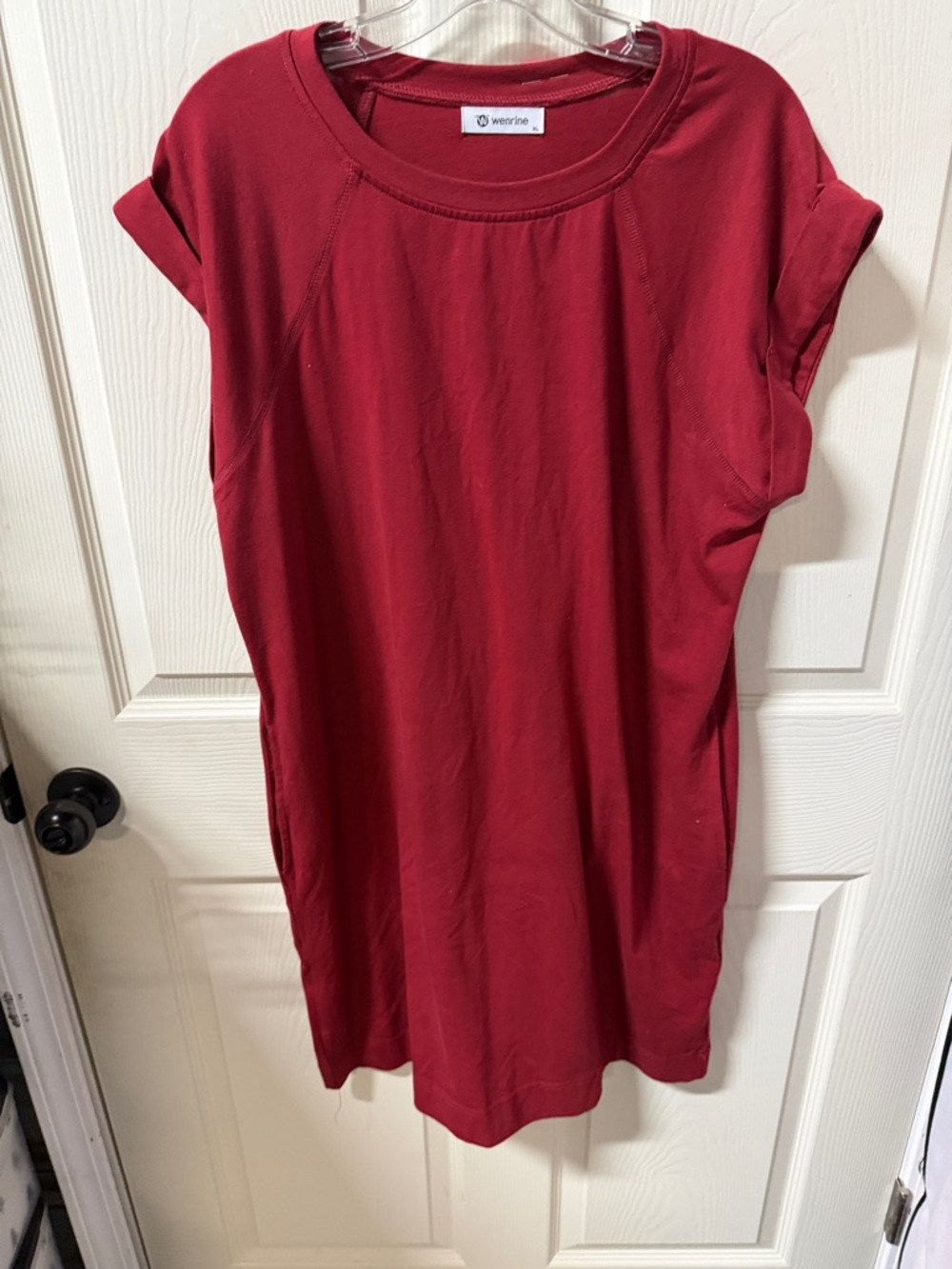 Weirine Women's Red Short Sleeve Shift Dress
